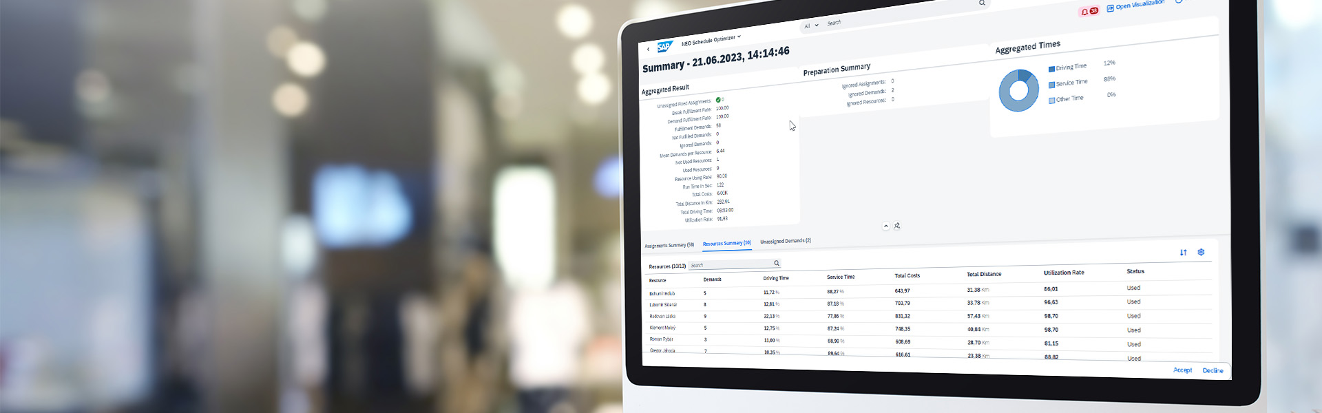 Bildschirm von NEO Optimizer