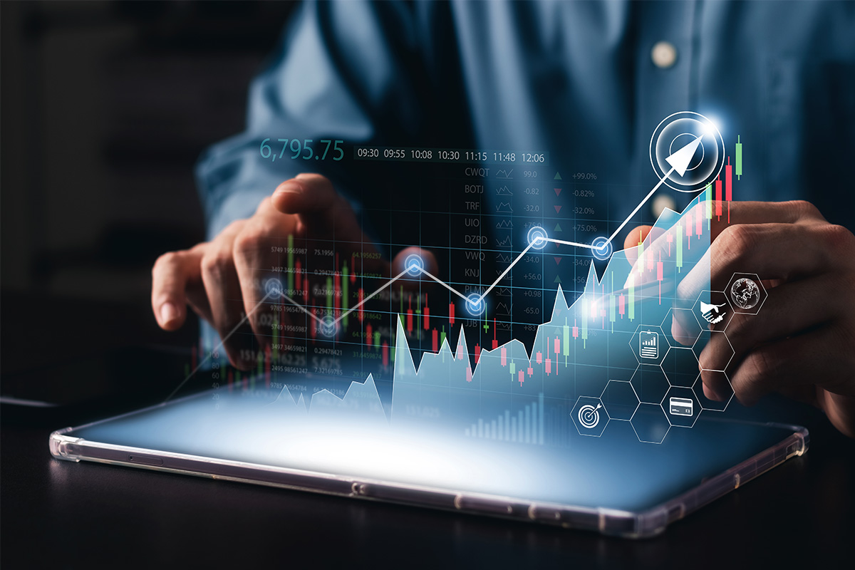 Digitaler Gragph mit Steigung