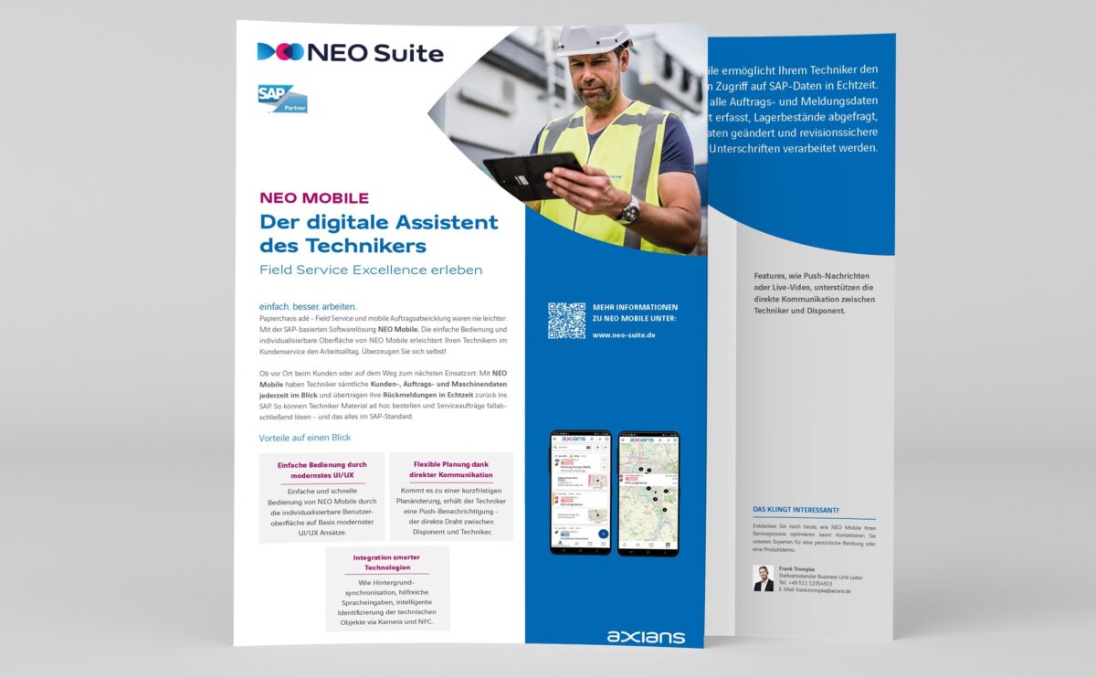 Mock Up Flyer NEO Mobile für Kundenservice