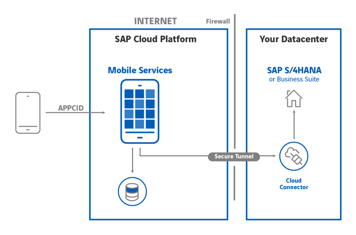 Vektorgrafik Mobile Services und SAP S/4HANA bei Referenz Frutura